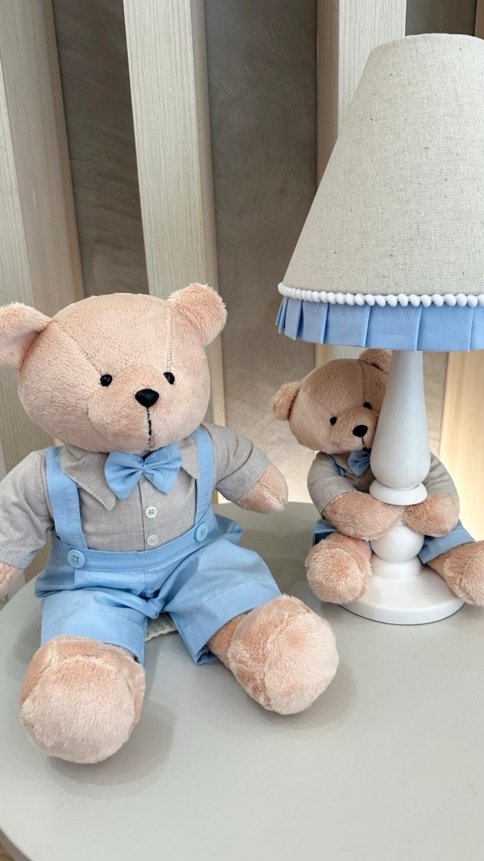 Urso Decorativo Davi - Azul Bebê - Imagem 2