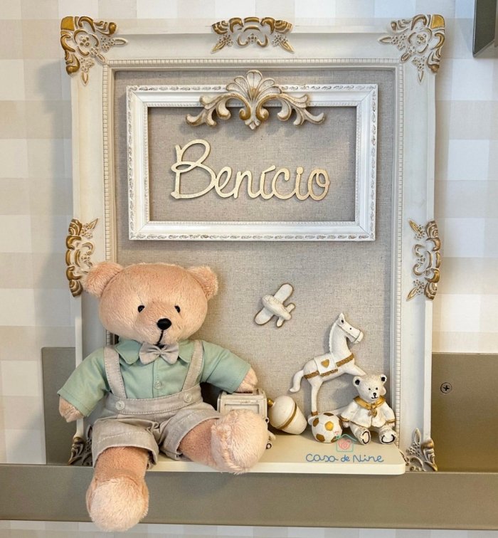 Quadro Urso Davi - Verde Malva