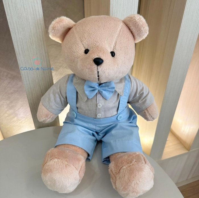 Urso Decorativo Davi - Azul Bebê