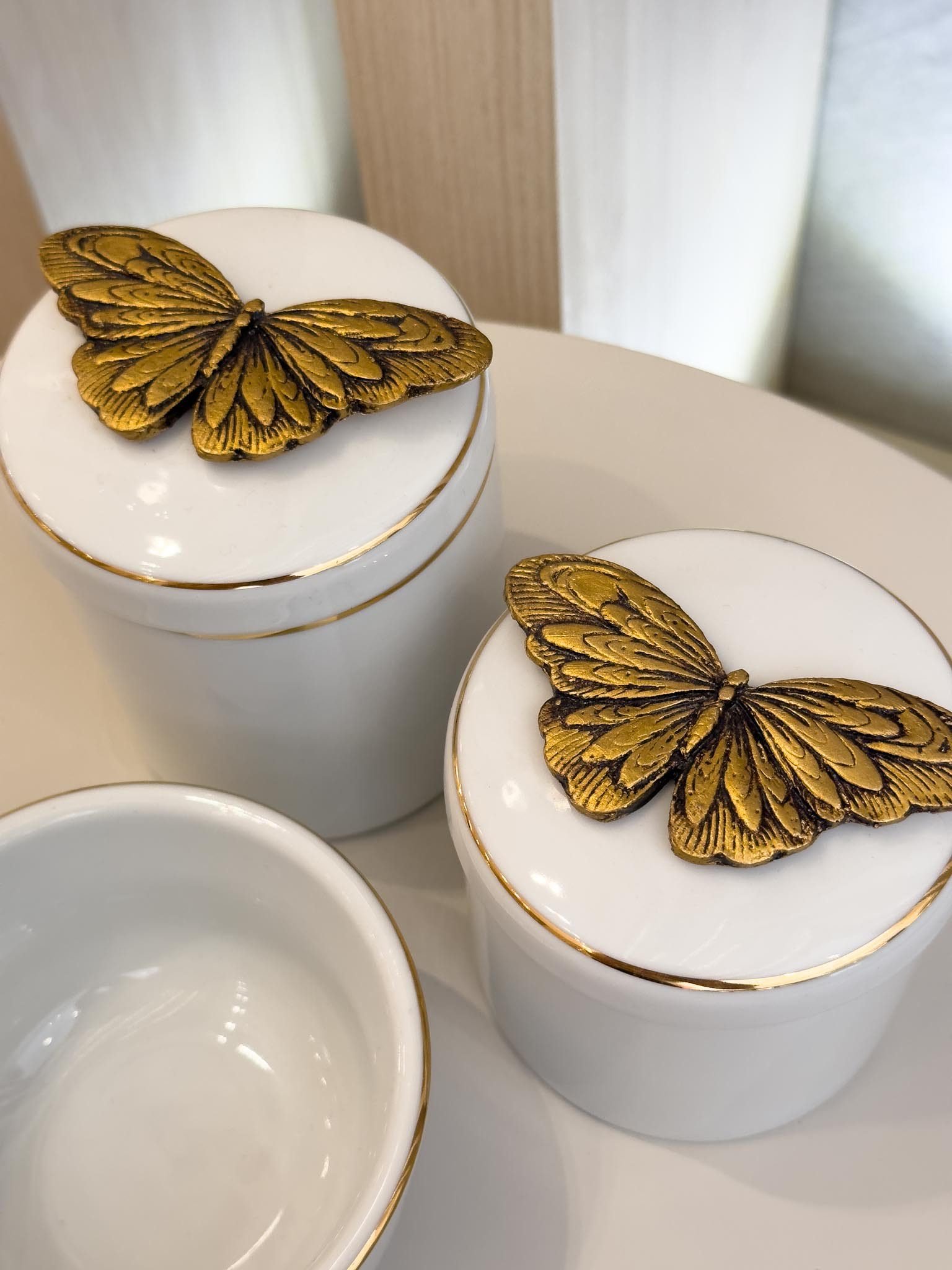 Borboleta amarela Jindezhen Porcelana de vestir banheiro cerâmica