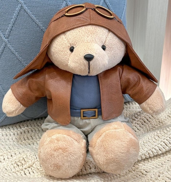 Urso Aviador - Azul Jeans