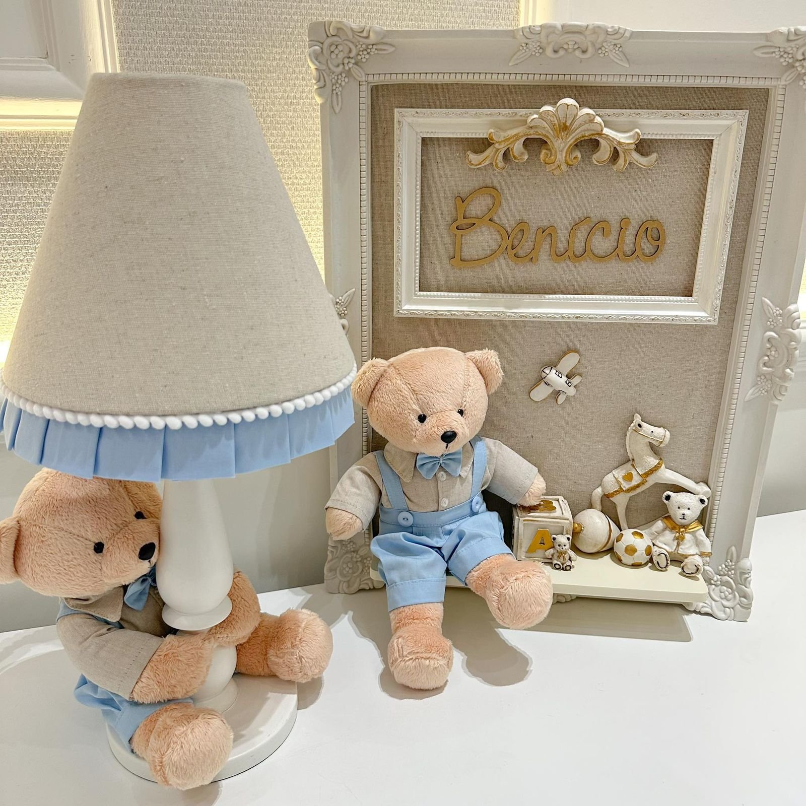 Quadro Urso Davi - Azul Bebê - Imagem 4